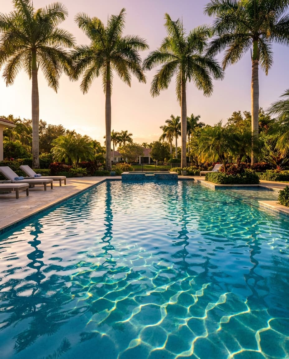 Crystal-clear backyard pool serviced by Ducky's Pool Care in Orlando, FL