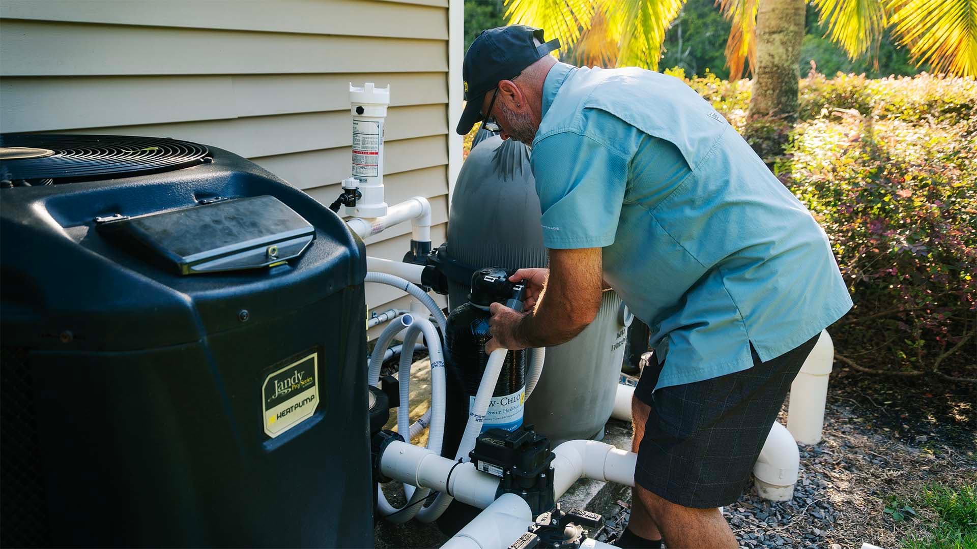 Installed on your existing equipment pad — no major plumbing changes.
