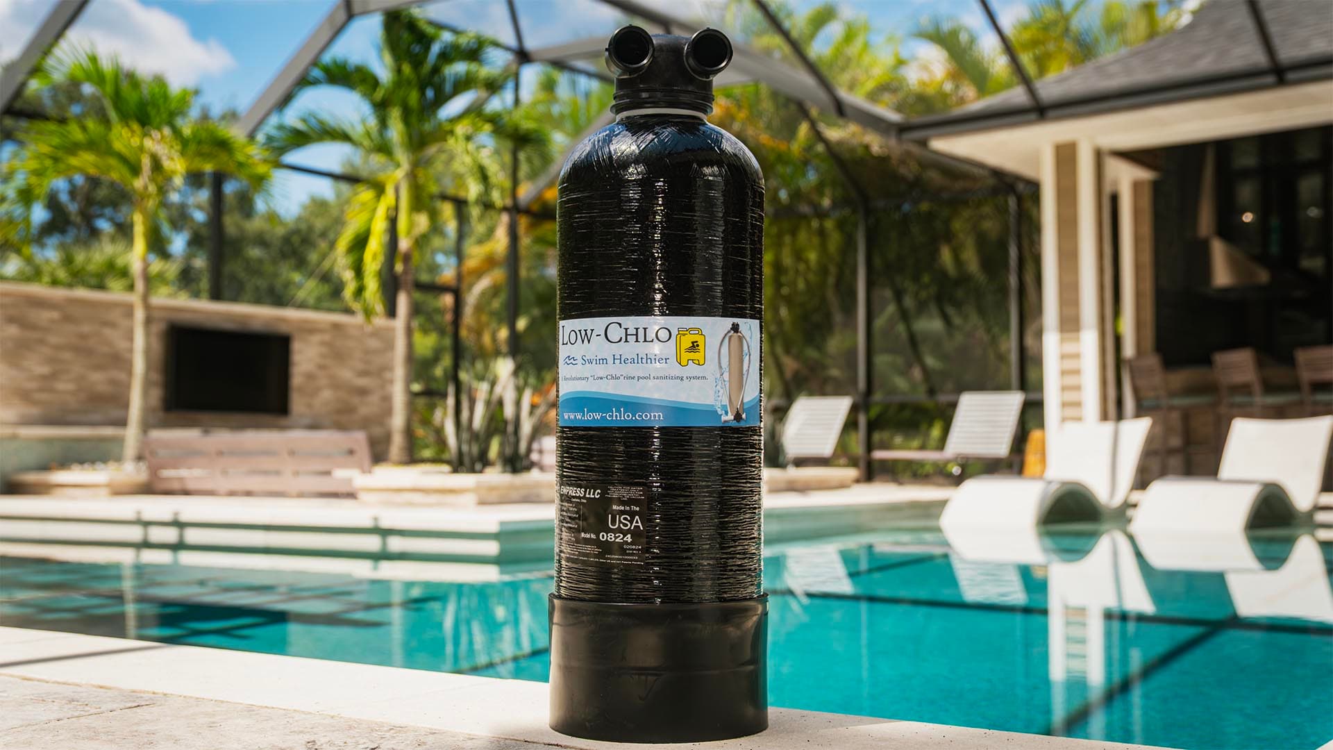 Plumbed inline with your filter so it treats the water every time the pump runs.